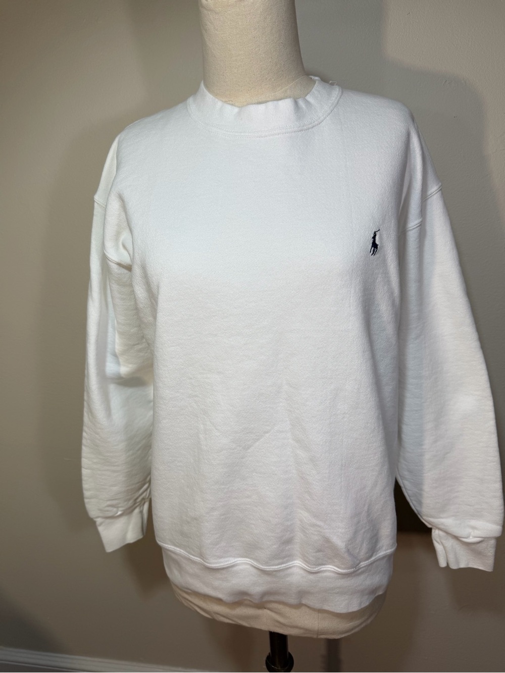 Polo by Ralph Lauren White Crewneck Sweatshirt with Navy Pony